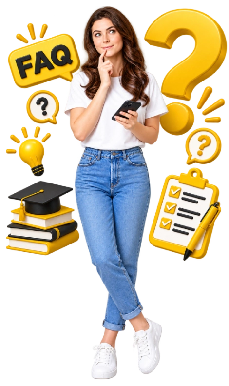 Student viewing frequently asked questions about coursework writing services and academic support